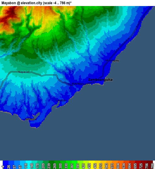 Zoom OUT 2x Mayabon, Philippines elevation map