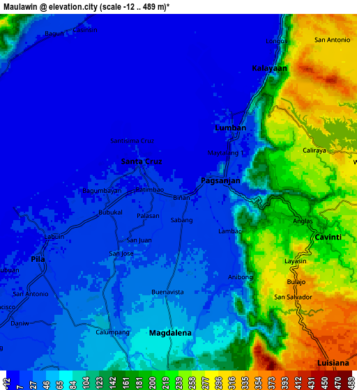 Zoom OUT 2x Maulawin, Philippines elevation map
