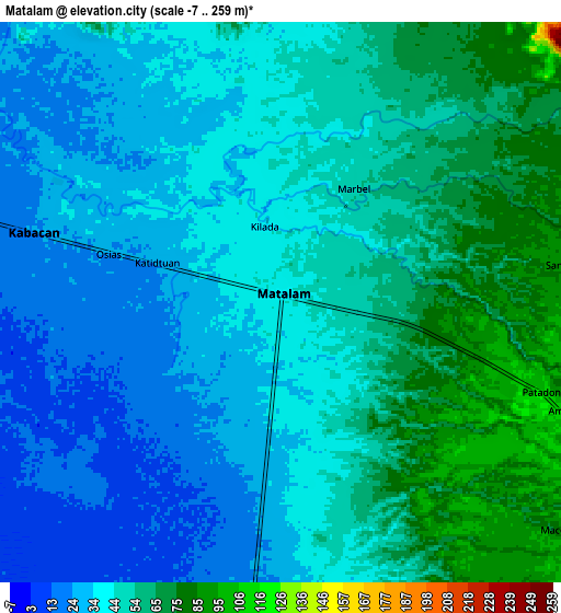 Zoom OUT 2x Matalam, Philippines elevation map