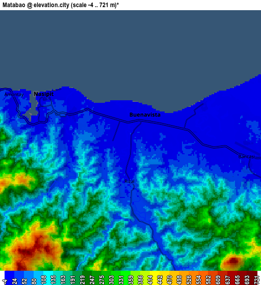 Zoom OUT 2x Matabao, Philippines elevation map