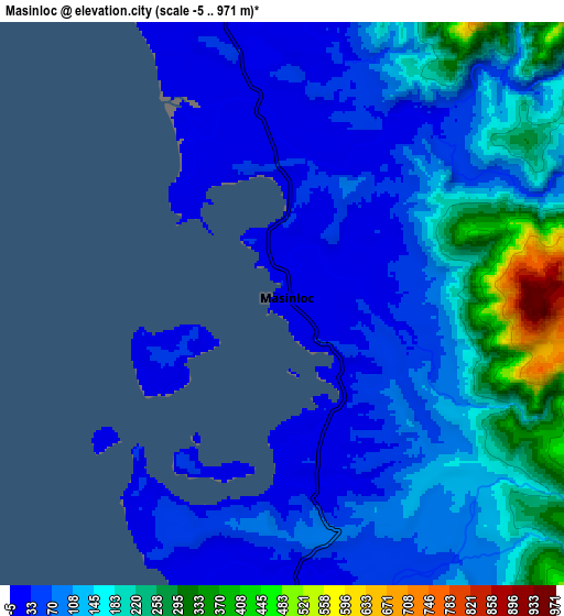 Zoom OUT 2x Masinloc, Philippines elevation map