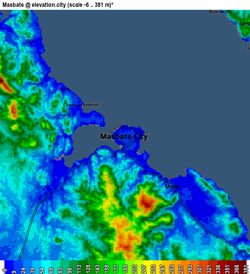 Zoom OUT 2x Masbate, Philippines elevation map