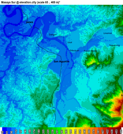 Zoom OUT 2x Masaya Sur, Philippines elevation map