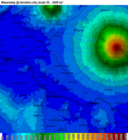 Zoom OUT 2x Masaraway, Philippines elevation map