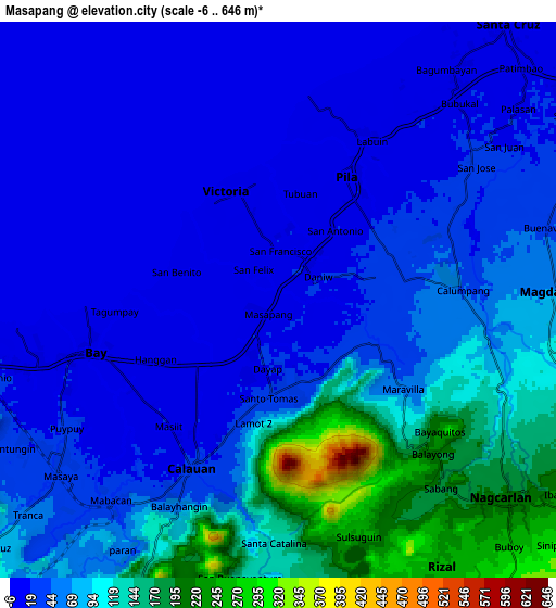 Zoom OUT 2x Masapang, Philippines elevation map