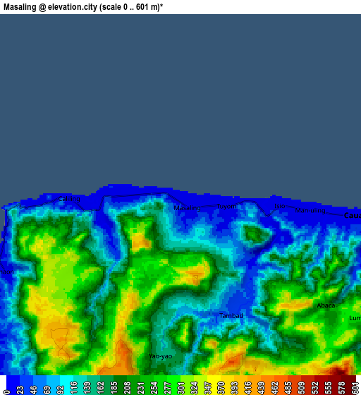 Zoom OUT 2x Masaling, Philippines elevation map