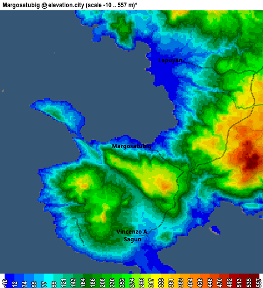 Zoom OUT 2x Margosatubig, Philippines elevation map