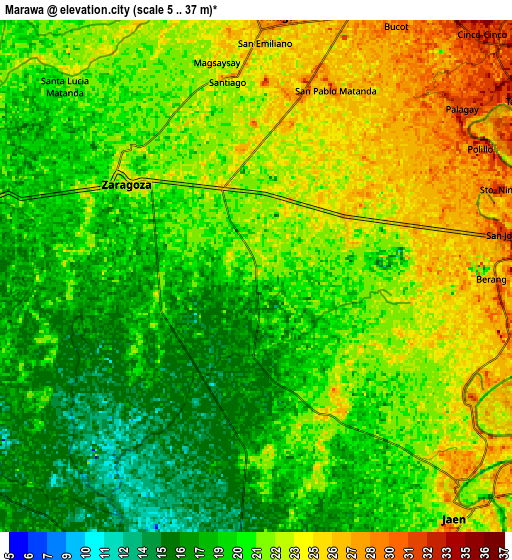 Zoom OUT 2x Marawa, Philippines elevation map