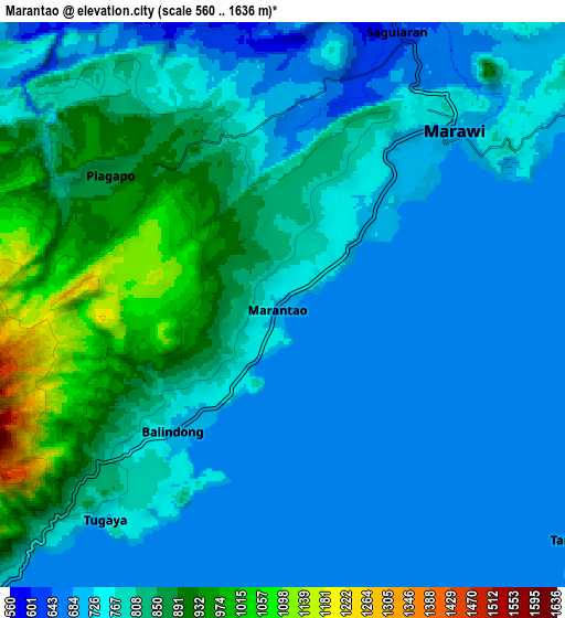 Zoom OUT 2x Marantao, Philippines elevation map