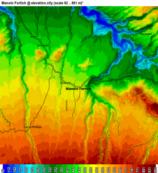 Zoom OUT 2x Manolo Fortich, Philippines elevation map