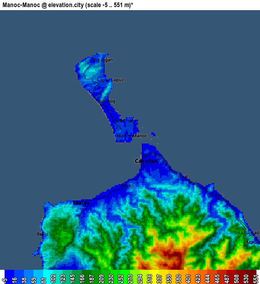 Zoom OUT 2x Manoc-Manoc, Philippines elevation map