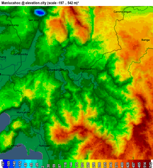 Zoom OUT 2x Manlucahoc, Philippines elevation map