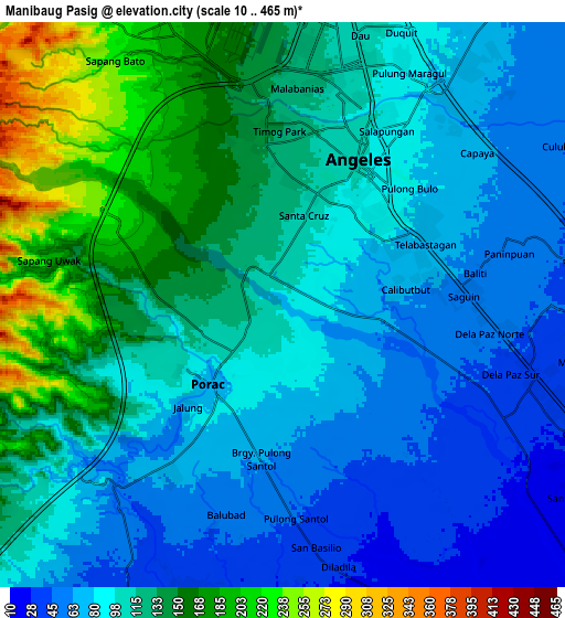 Zoom OUT 2x Manibaug Pasig, Philippines elevation map