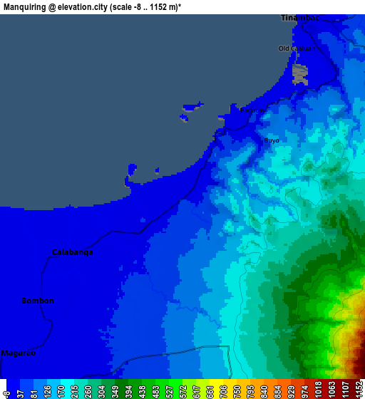 Zoom OUT 2x Manquiring, Philippines elevation map