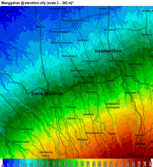 Zoom OUT 2x Manggahan, Philippines elevation map