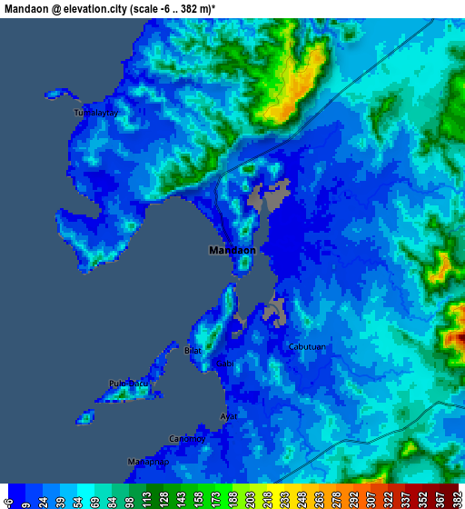 Zoom OUT 2x Mandaon, Philippines elevation map