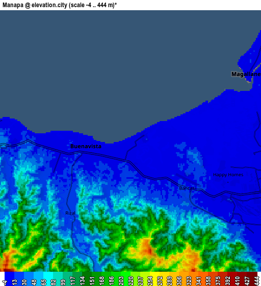 Zoom OUT 2x Manapa, Philippines elevation map