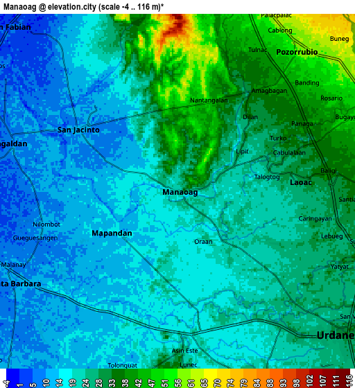 Zoom OUT 2x Manaoag, Philippines elevation map