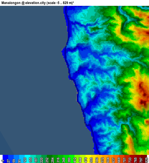 Zoom OUT 2x Manalongon, Philippines elevation map