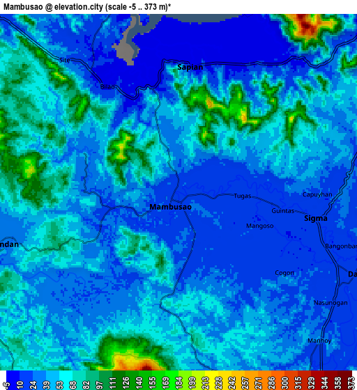 Zoom OUT 2x Mambusao, Philippines elevation map