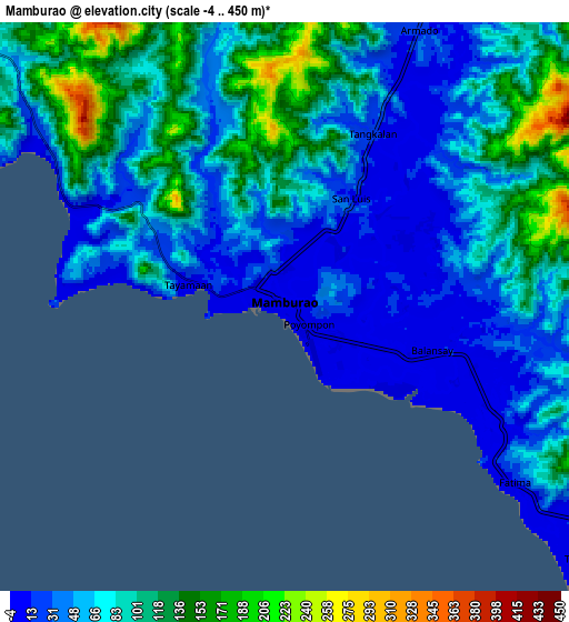 Zoom OUT 2x Mamburao, Philippines elevation map