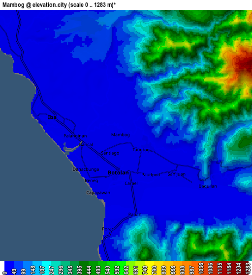 Zoom OUT 2x Mambog, Philippines elevation map