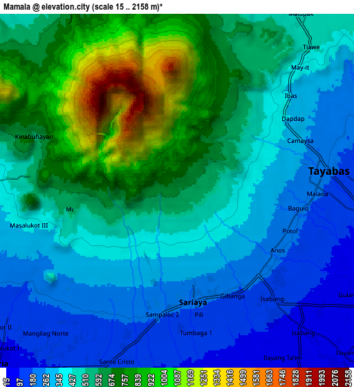 Zoom OUT 2x Mamala, Philippines elevation map