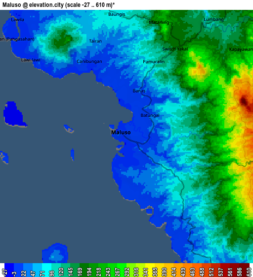 Zoom OUT 2x Maluso, Philippines elevation map