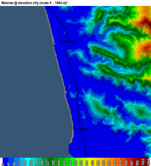 Zoom OUT 2x Maloma, Philippines elevation map