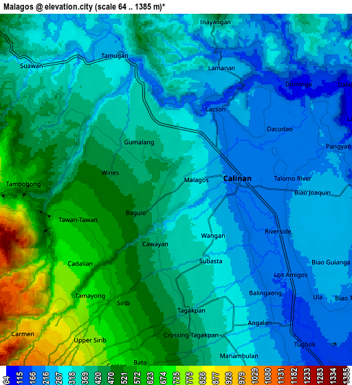 Zoom OUT 2x Malagos, Philippines elevation map