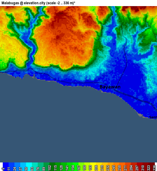 Zoom OUT 2x Malabugas, Philippines elevation map