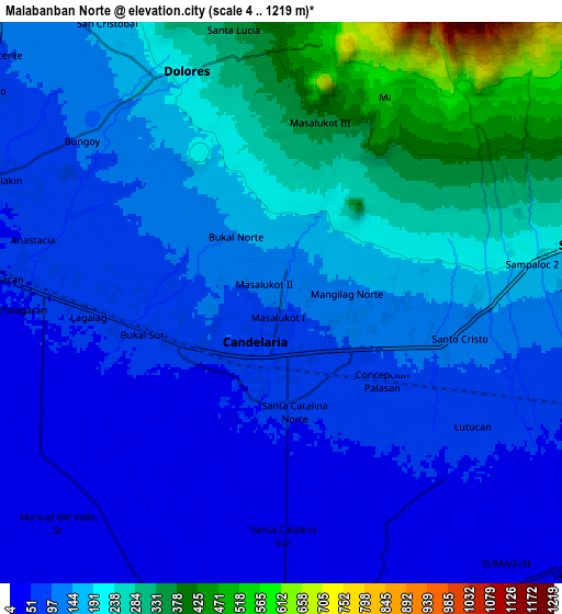 Zoom OUT 2x Malabanban Norte, Philippines elevation map