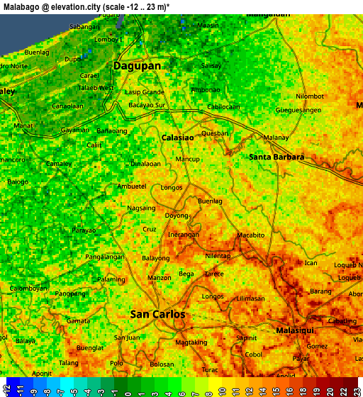 Zoom OUT 2x Malabago, Philippines elevation map