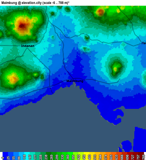 Zoom OUT 2x Maimbung, Philippines elevation map