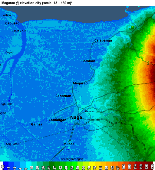 Zoom OUT 2x Magarao, Philippines elevation map