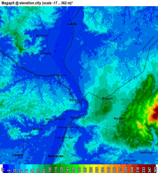 Zoom OUT 2x Magapit, Philippines elevation map