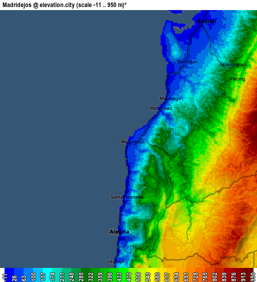 Zoom OUT 2x Madridejos, Philippines elevation map