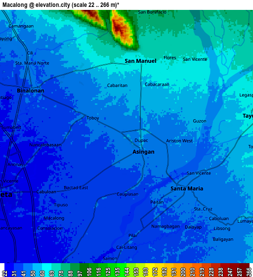 Zoom OUT 2x Macalong, Philippines elevation map