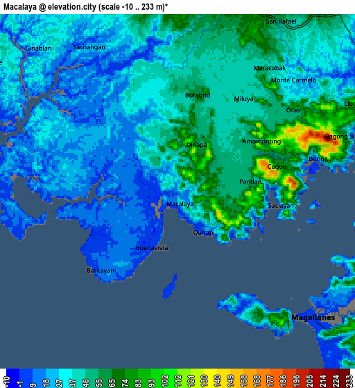 Zoom OUT 2x Macalaya, Philippines elevation map