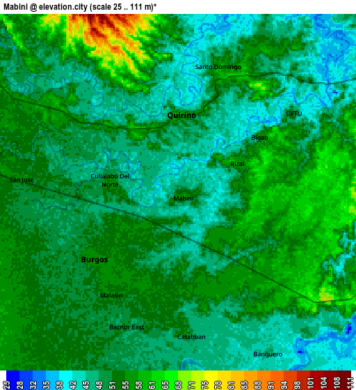 Zoom OUT 2x Mabini, Philippines elevation map