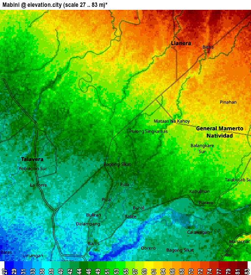 Zoom OUT 2x Mabini, Philippines elevation map