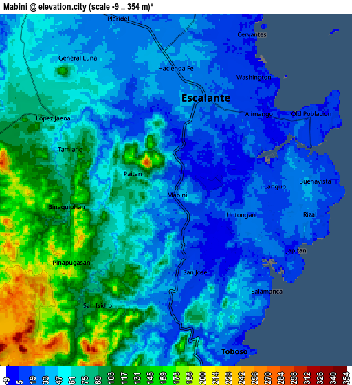 Zoom OUT 2x Mabini, Philippines elevation map