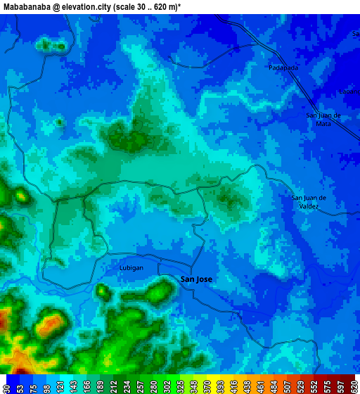 Zoom OUT 2x Mababanaba, Philippines elevation map