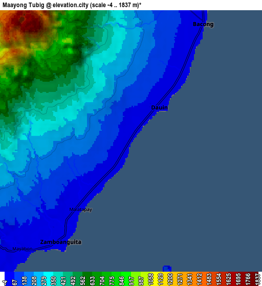 Zoom OUT 2x Maayong Tubig, Philippines elevation map