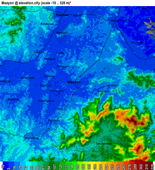 Zoom OUT 2x Maayon, Philippines elevation map