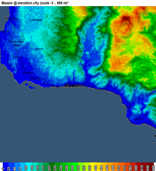 Zoom OUT 2x Maasin, Philippines elevation map