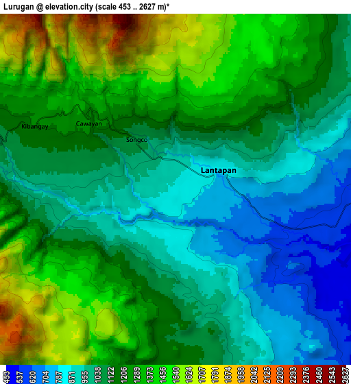 Zoom OUT 2x Lurugan, Philippines elevation map