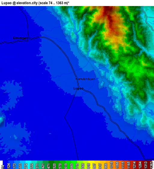 Zoom OUT 2x Lupao, Philippines elevation map