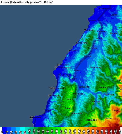 Zoom OUT 2x Lunas, Philippines elevation map