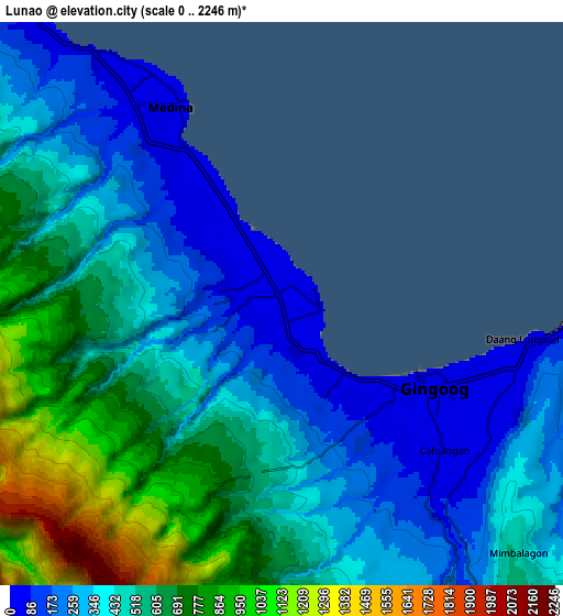 Zoom OUT 2x Lunao, Philippines elevation map